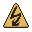 Overcharge door icon, featuring a stylized electricity bolt on a warning triangle